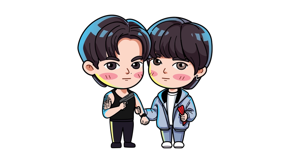 Gambar Potret - Gambar potret dan ilustrasi dengan chibi pop color style - 5