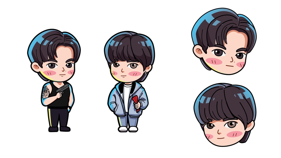 Gambar Potret - Gambar potret dan ilustrasi dengan chibi pop color style - 6