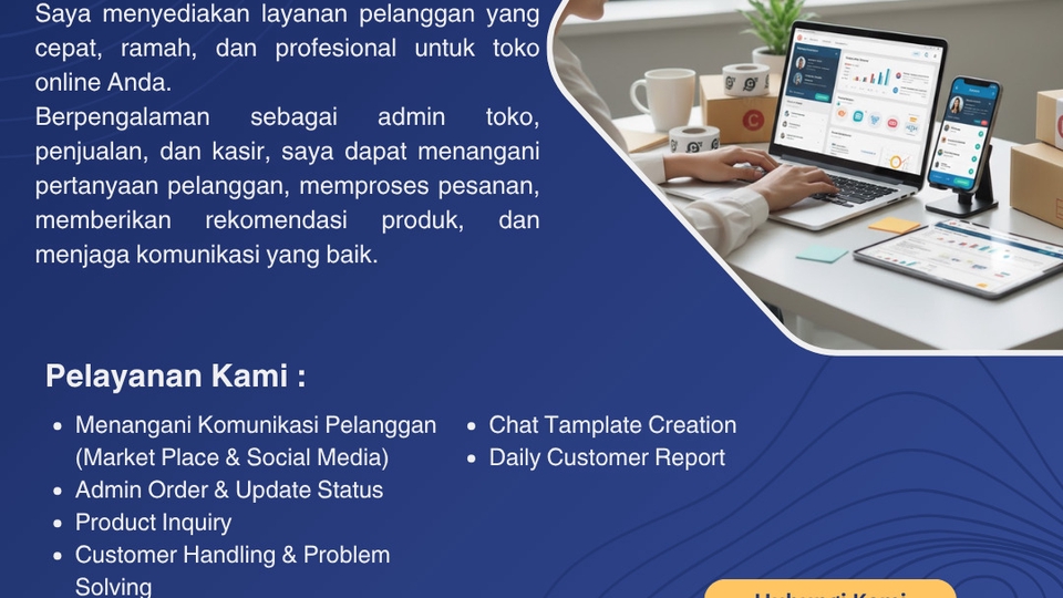 Admin online shop & CRM: respon chat, proses order, laporan harian cepat & profesional.