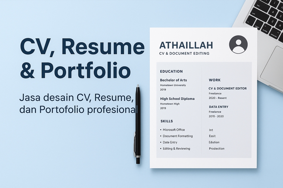 Desain CV & Resume profesional, rapi, dan modern untuk kebutuhan kerja