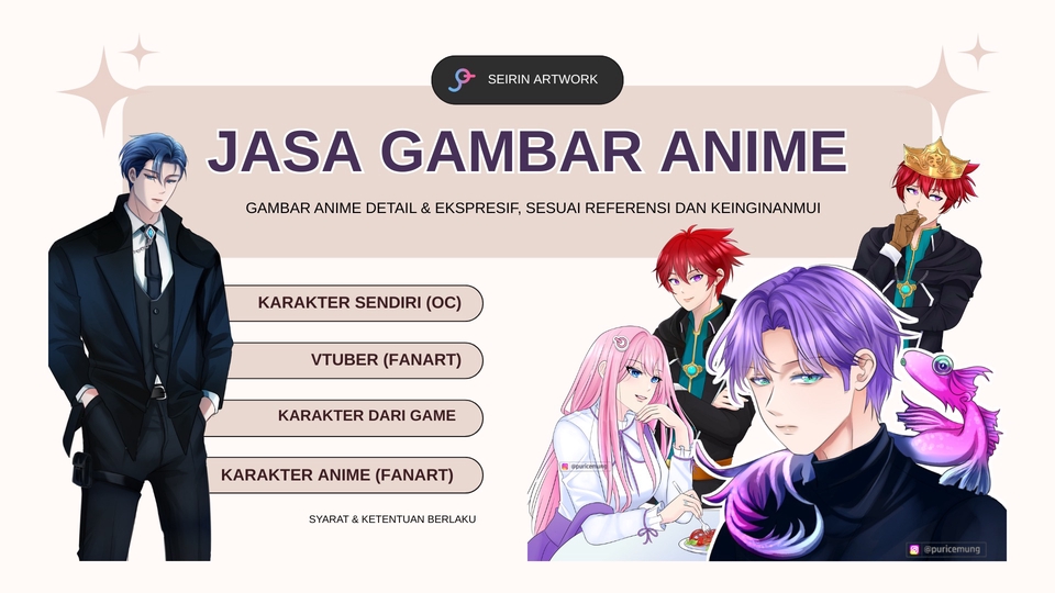 Jasa Gambar Ilustrasi Profesional dan Kreatif - Jasa Ilustrasi Anime Karakter/Fanart/OC