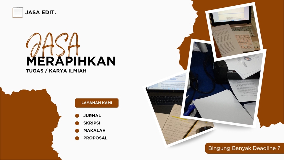 Jasa Lainnya di Penulisan dan Penerjemahan - Jasa Merapikan karya ilmiah ( page number, daftar isi, gambar, cover, daftar pustaka dll )