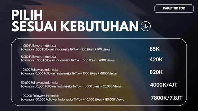 Tambah Followers - Paket Follower TikTok - 3