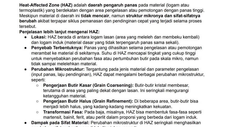 Jasa Pembuatan Modul Pembelajaran Profesional dan Interaktif - Pembuatan materi terkait perubahan panas terhadap material untuk proses pengelasan pada cast iron
