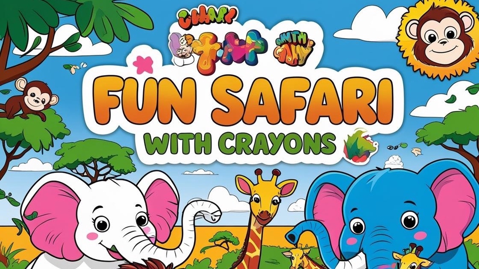 Siap-siap berpetualang seru di hutan safari bersama sahabat-sahabat hewan lucu! 🦁🐘🦒🐵