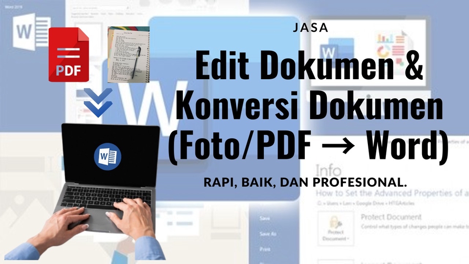 Jasa Pengetikan Online Cepat dan Akurat - Jasa Edit & Konversi Dokumen (Foto/PDF → Word) rapi, baik, dan profesional.