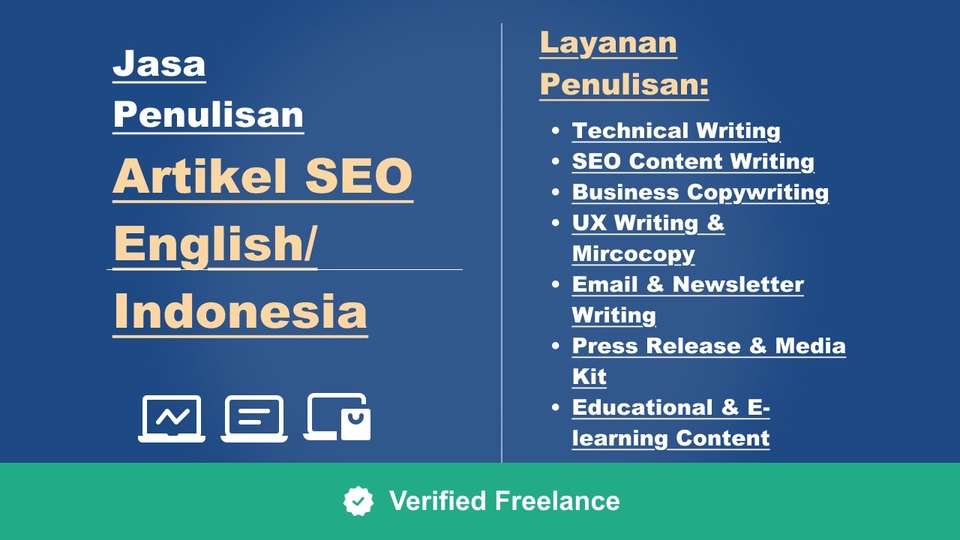 Jasa Penulis Artikel Berkualitas dan Bergaransi - Jasa Content Writer dan Pembuat Artikel Profesional | ✅ BEST Freelance | SEO |  Verified