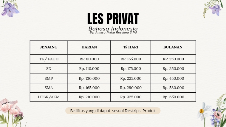 Kursus Bahasa - LES PRIVAT BAHASA INDONESIA  - 2