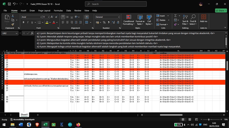Kode di Excel
