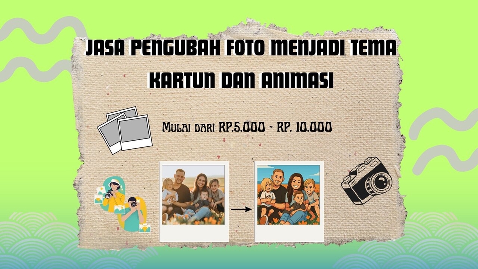 Jasa Gambar Kartun Bergaya Unik dan Personal - Jasa Pengubah Foto Dari Asli Menjadi Tema Kartun, animasi dan lain lain.
