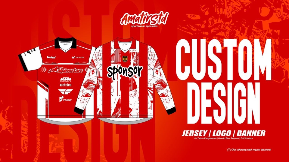 Jasa Desain Berbagai Jersey (Futsal / Bola, Basket, Sepeda, dll) - Desain Jersey Custom Fullprint untuk Esport, Futsal, Komunitas