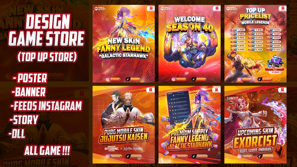 Banner Online - Desain Poster / Banner / Feeds Instagram Top Up Store All Game - 2