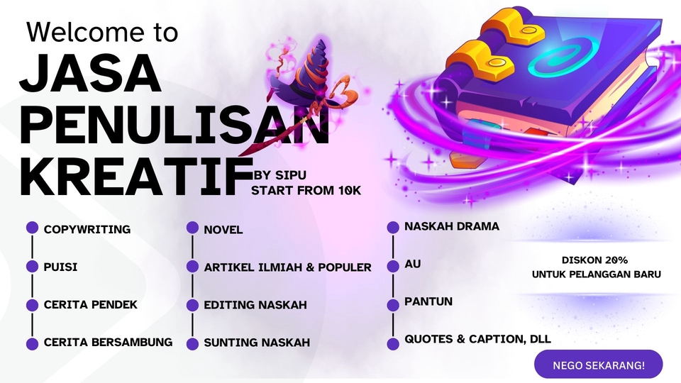 Jasa Content Writer dan Pembuat Artikel Profesional - JASA PENULISAN, COPYWRITING, NOVEL, CERITA, SUNTING NASKAH, ARTIKEL, CAPTION, PUISI