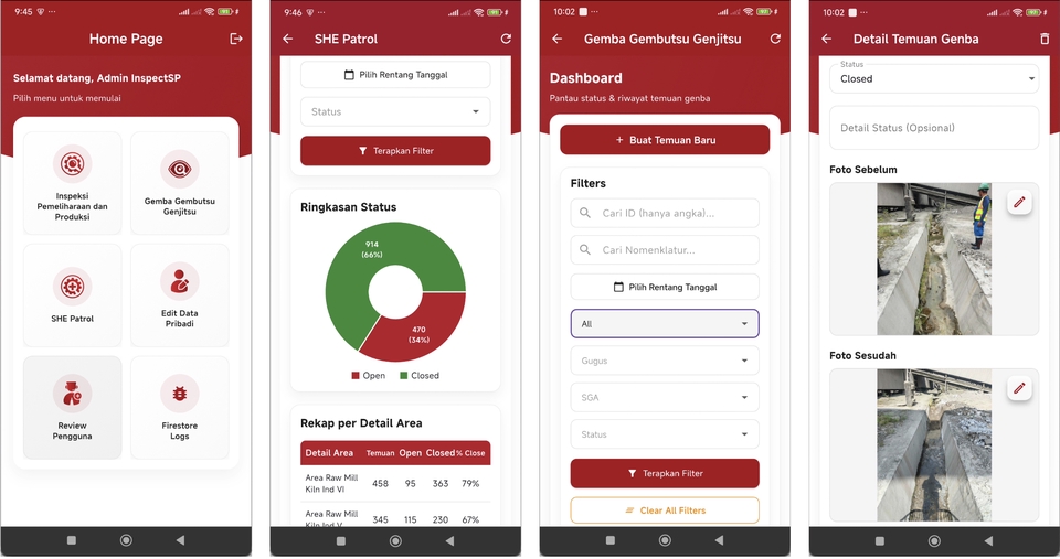 Jasa aplikasi pelaporan berkualitas flutter android aplikasi report disertai grafik dan filter chart