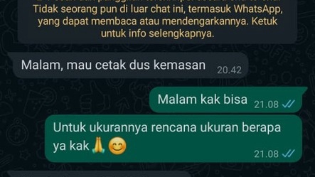 CS PRODUK PENJUALAN KARDUS