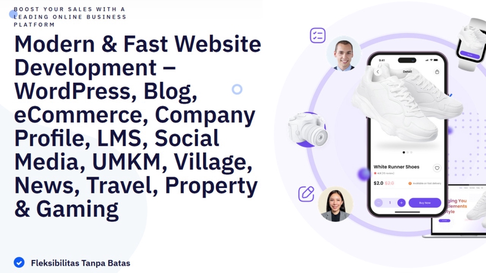 Jasa Pembuatan Website Ecommerce dan Toko Online - Modern & Fast WordPress Website – Blog, eCommerce, Company, LMS, News, Travel, UMKM, Property