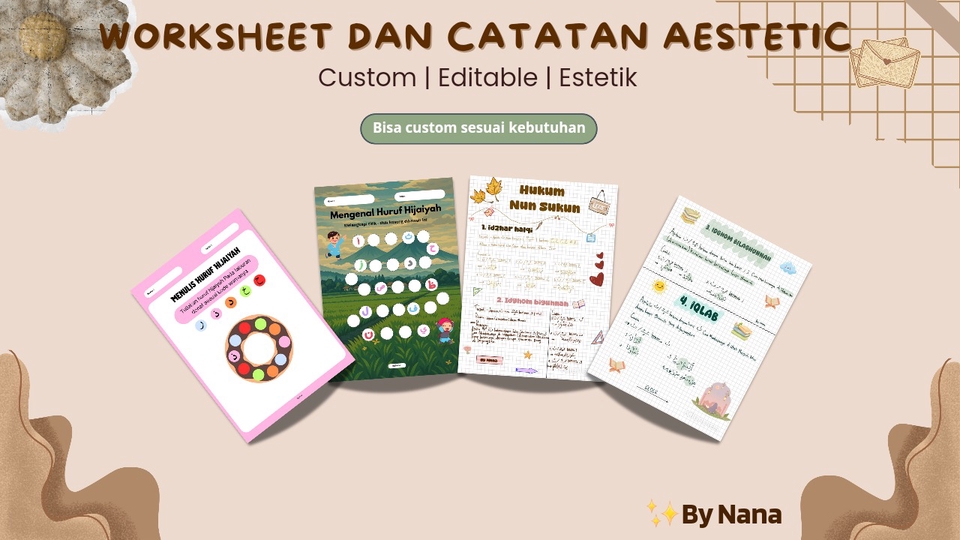 Jasa Desain Canva Profesional dan Kreatif untuk Segala Kebutuhan - Desain Worksheet & Catatan Estetik | Custom & Editable