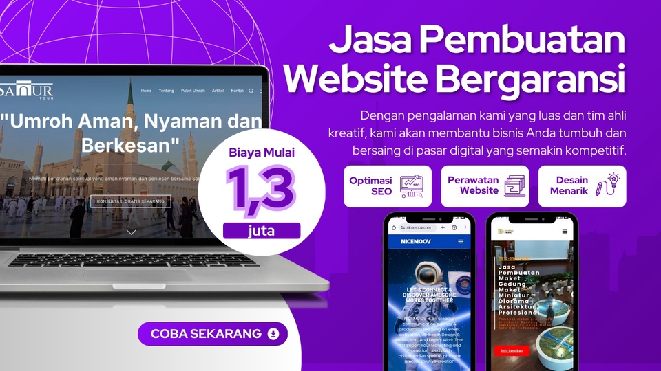 Jasa Pembuatan Website Bergaransi, pondasi SEO, perawatan website bulanan