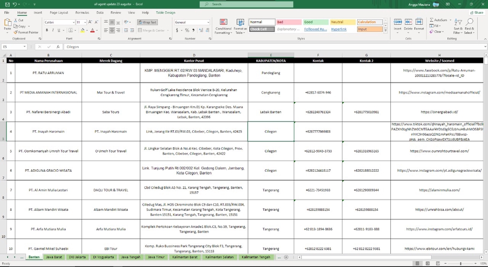 data entry sortir alamat,dll