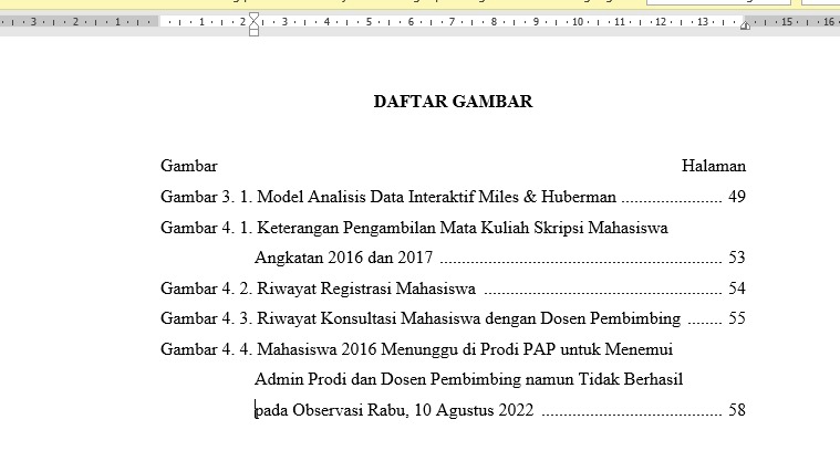 PEMBUATAN DAFTAR TABLE
