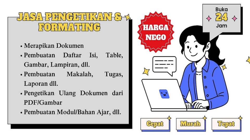 JASA PENGETIKAN DAN FORMATING DOKUMEN | MERAPIKAN SKRIPSI/MAKALAH/TUGAS | PEMBUATAN DOKUMEN, DLL