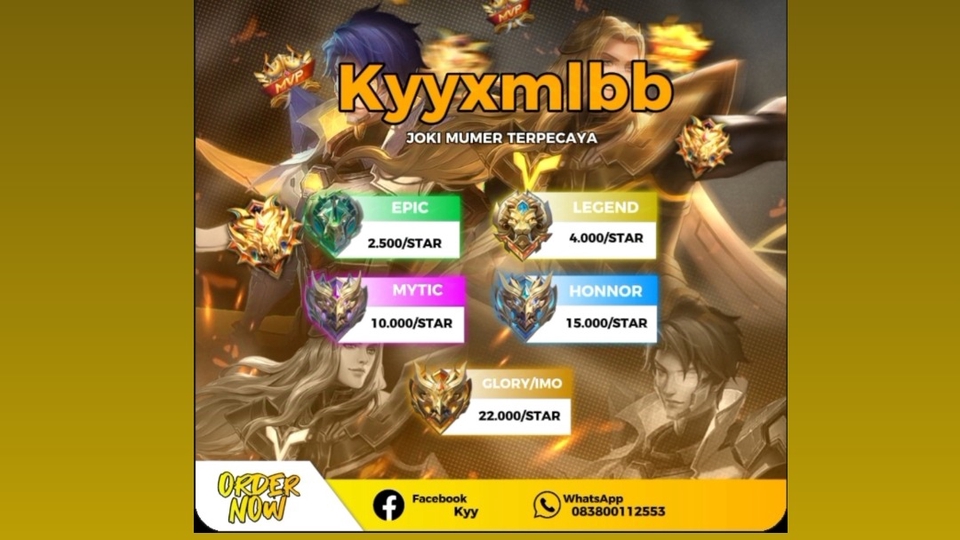 Jasa Joki dan Partner Games Online - JOKI MLBB MUMER JAMINAN UANG KEMBALI AMANAH 100%