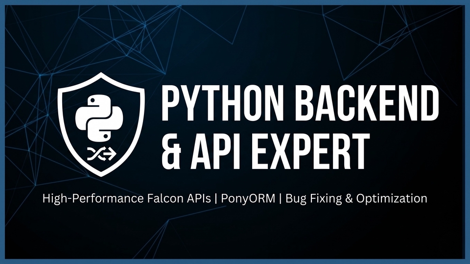 Jasa coding Python Backend, pembuatan API Falcon, PonyORM, dan perbaikan bug script Python cepat.