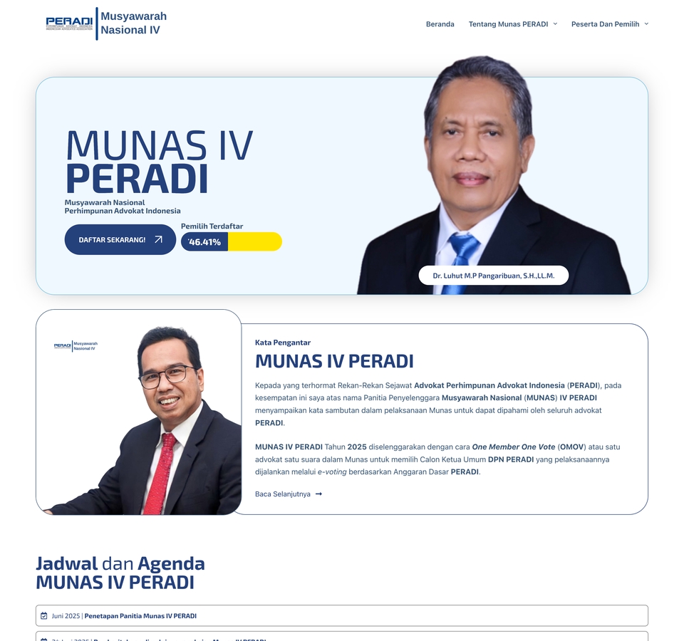 MUNAS IV PERADI
System Verifikasi Anggota PERADI dalam MUNAS IV PERADI
munas.peradi.id