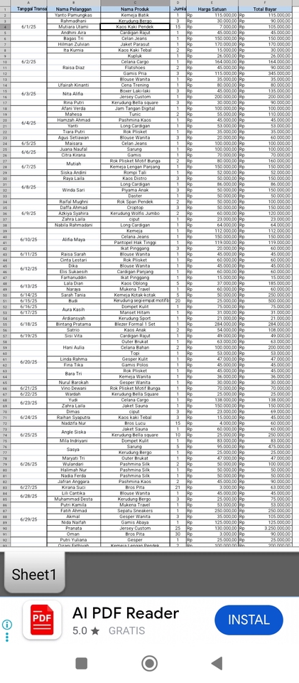 Entri Data - Entry data excell dan google sheet - 2