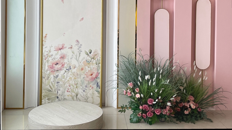 Jasa Desain Kios Minimalis Depan Rumah - Backdrop Decoration