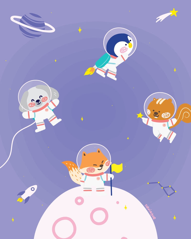 Kartun - Custom Ilustrasi Digital Kartun Hewan Lucu/Cute Cartoon Animals - 6