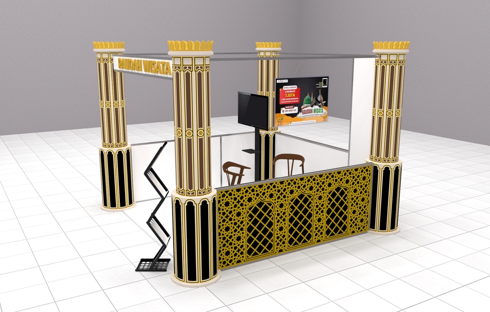 3D Rendering - Jasa Pembuatan 3D Desain Booth Sketchup - 10