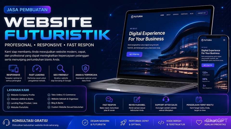 pembuatan website, profesional, web development, website maker, website masa depan