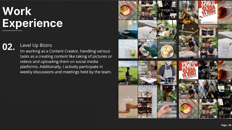 Beberapa konten yang saya pernah saya buat untuk sebuah caffe