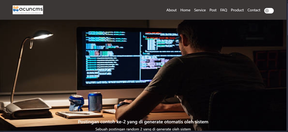 website content management system untuk automotif theme
