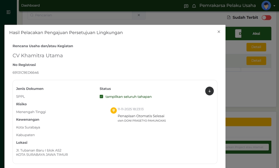 Jasa Penerbitan SPPL di AMDALNET OSS
