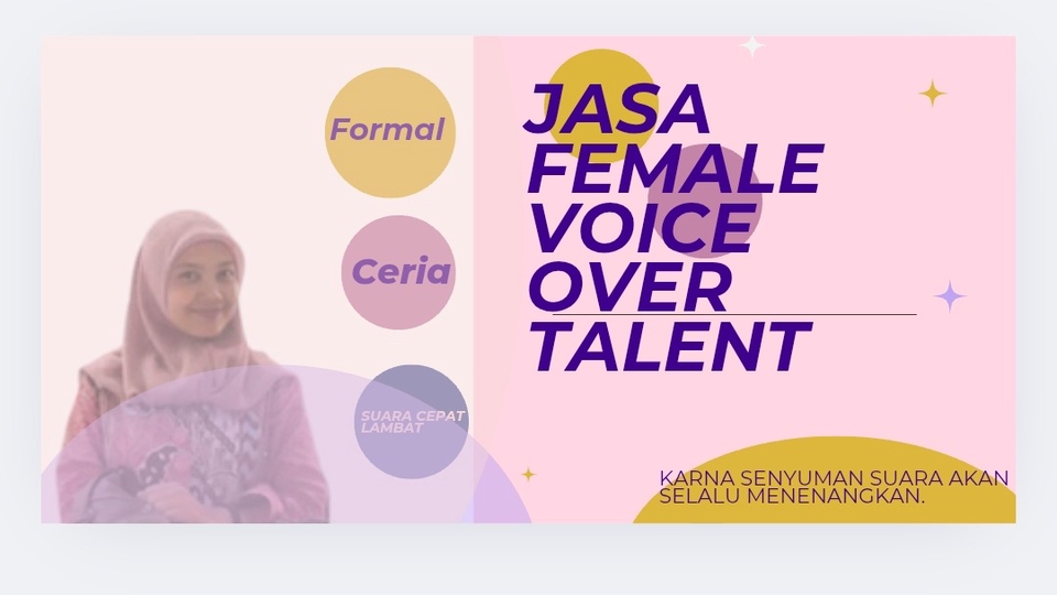 Jasa Voice Over, Dubbing, dan Pengisi Suara Video - Jasa Female Voice Over Talent