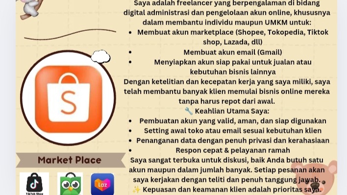 Jasa Pembuatan Akun Marketplace Profesional & Siap Pakai ...